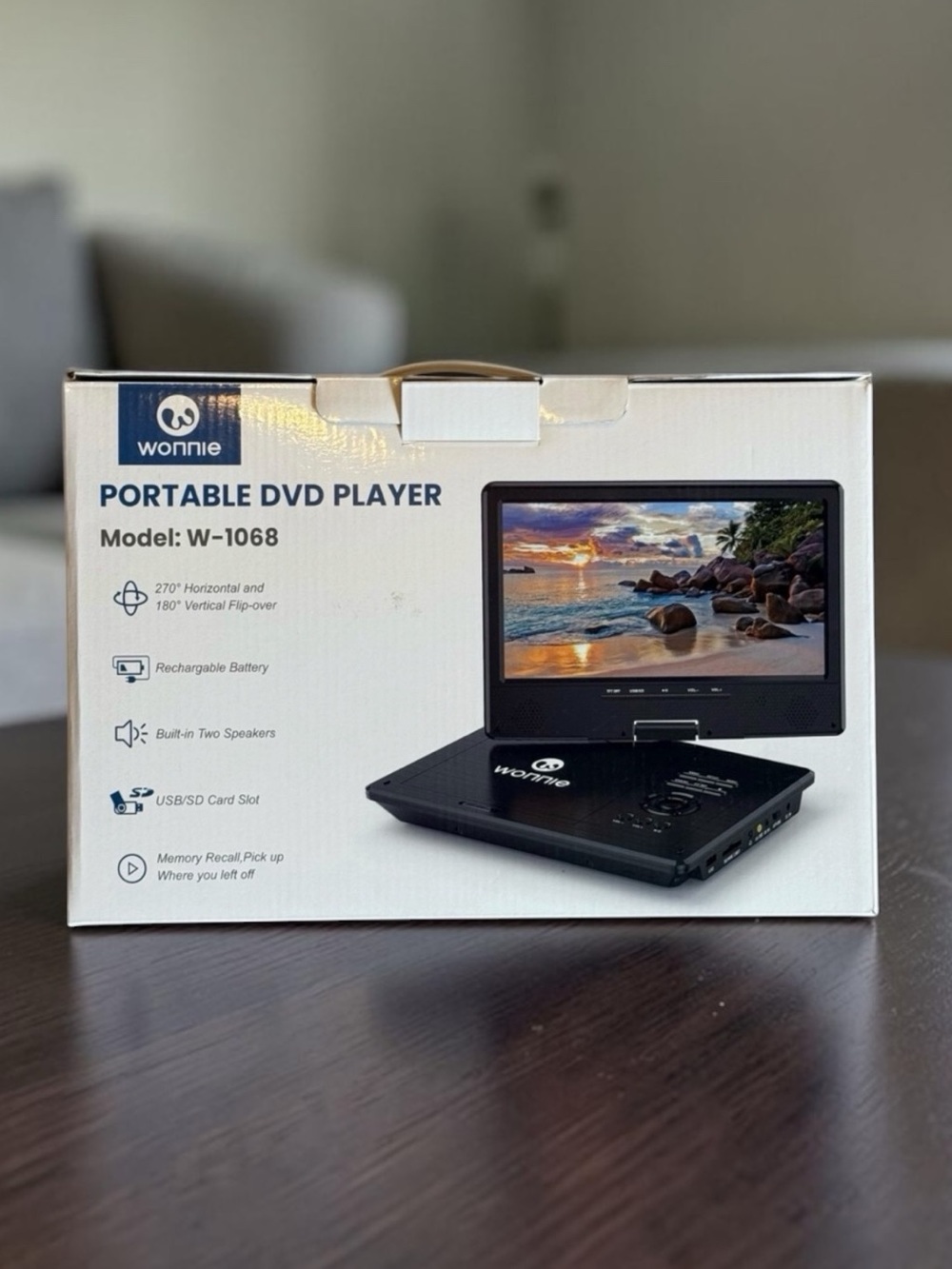 🫶🏻 Wonnie Portable DVD Player W-1068 in Black New in Box Never Used